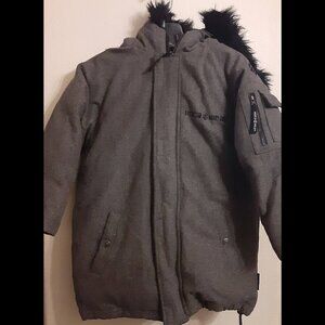 Rocawear size 5 6 Gray Wool Heavy Thick Warm Lined insulated Down jacket coat